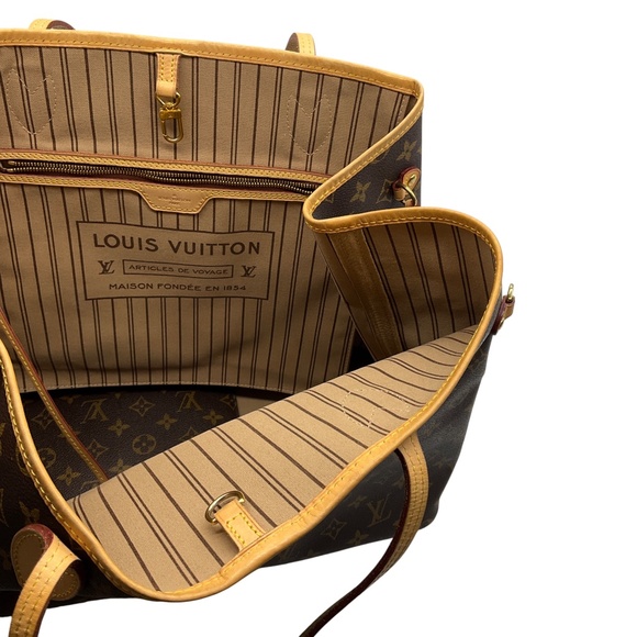 LOUIS VUITTON BROWN MONOGRAM CANVAS NEVERFULL GM TOTE BAG - Picture 6 of 16